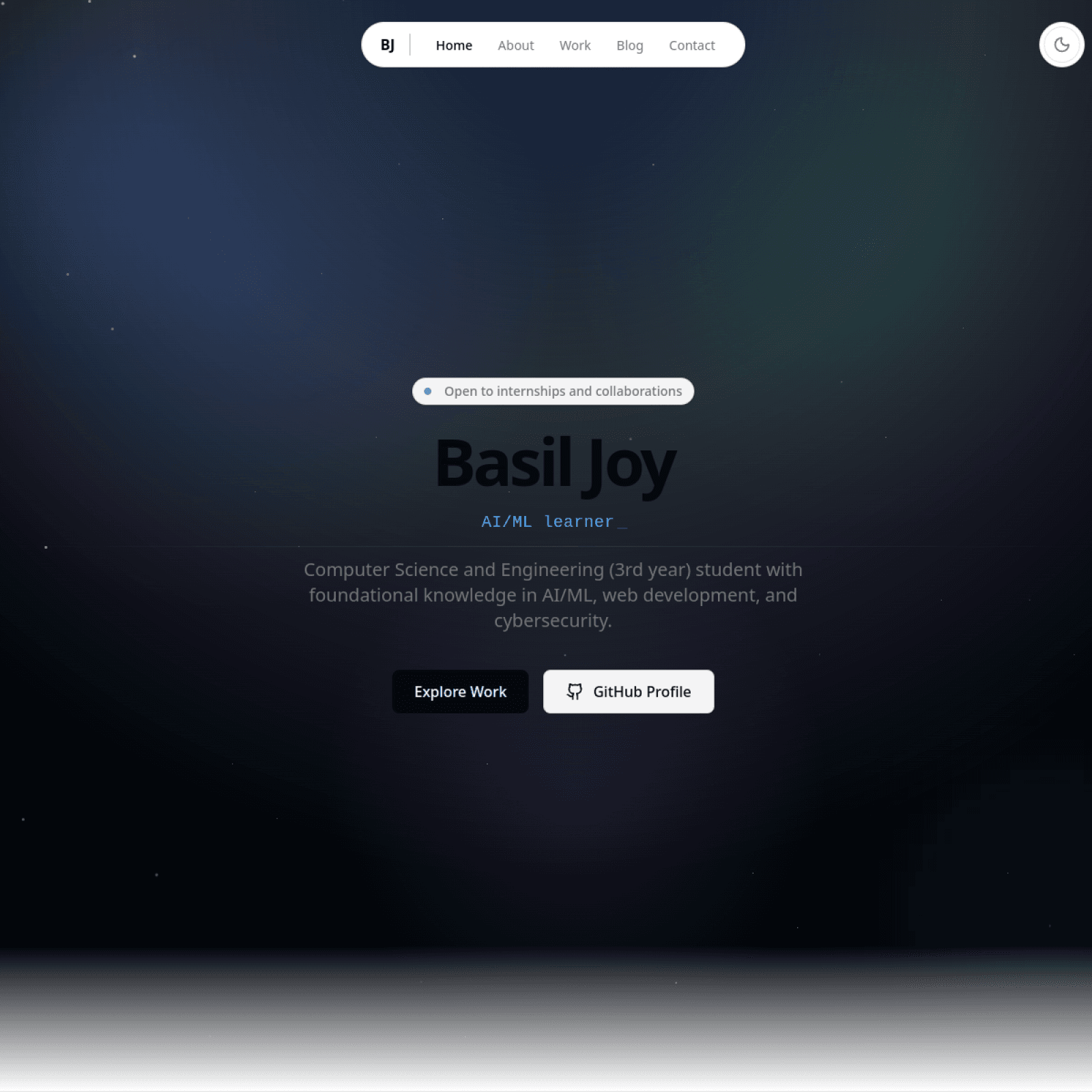 Live capture from Basil Joy personal website